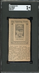 1936 Sporting News Billy Herman Sport Stamp (Hand Cut) SGC 1 PR