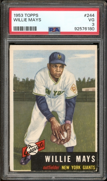 1953 Topps #244 Willie Mays PSA 3 VG