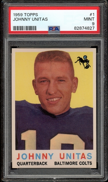 1959 Topps #1 Johnny Unitas PSA 9 MINT