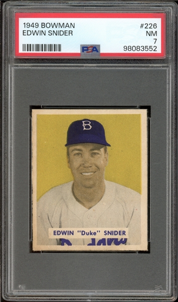 1949 Bowman #226 Duke Snider PSA 7 NM