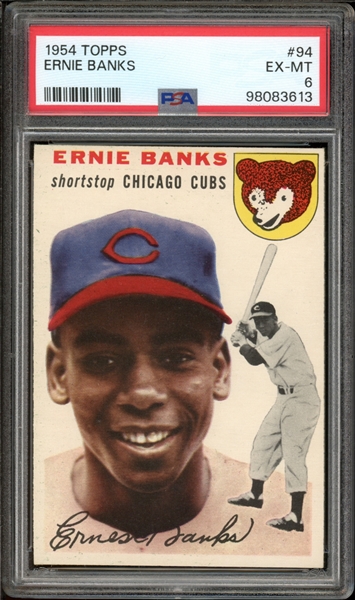 1954 Topps #94 Ernie Banks PSA 6 EX-MT