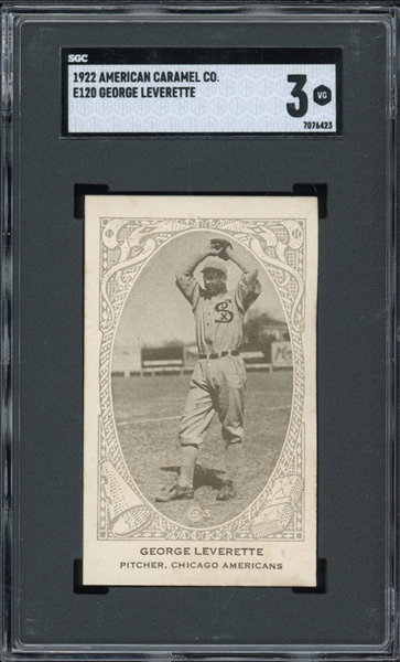 1922 E120 American Caramel George Leverette SGC 3 VG