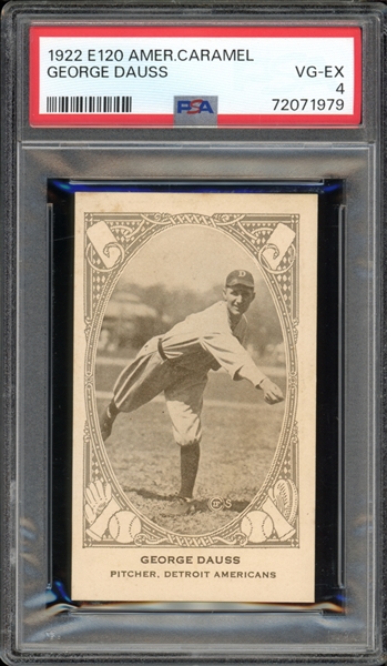 1922 E120 American Caramel George Dauss PSA 4 VG-EX