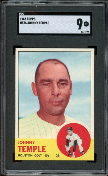 1963 Topps #576 Johnny Temple SGC 9 MT