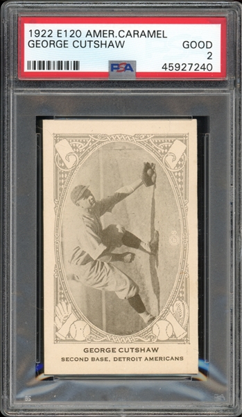 1922 E120 American Caramel George Cutshaw PSA 2 GD