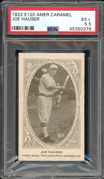 1922 E120 American Caramel Joe Hauser PSA 5.5 EX+