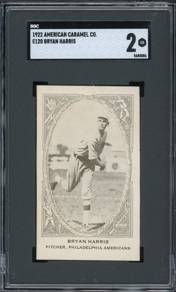 1922 E120 American Caramel Bryan Harris SGC 2 GD