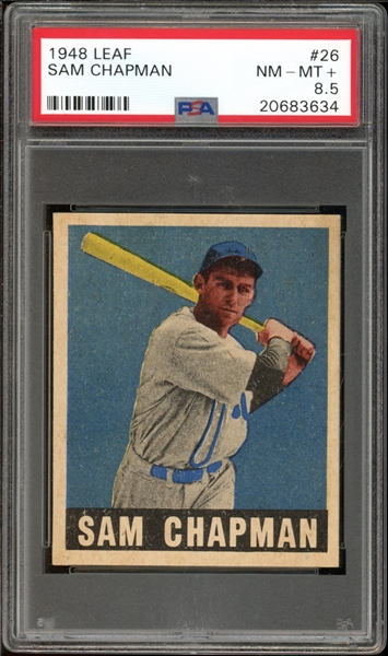 1948 Leaf #26 Sam Chapman PSA 8.5 NM-MT+