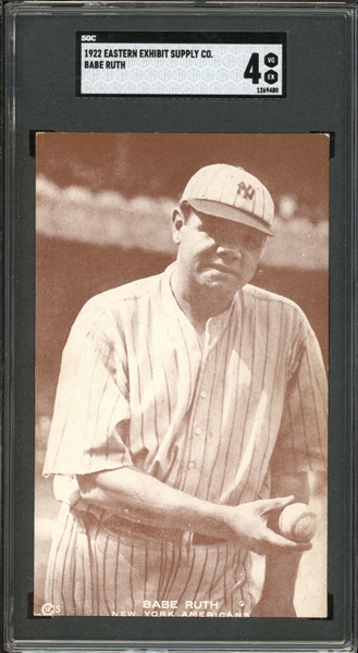 1922 Eastern Exhibit Supply Co. Babe Ruth SGC 4 VG-EX