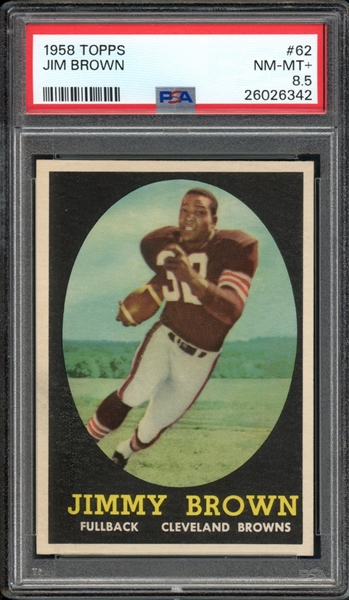 1958 Topps #62 Jim Brown PSA 8.5 NM-MT+