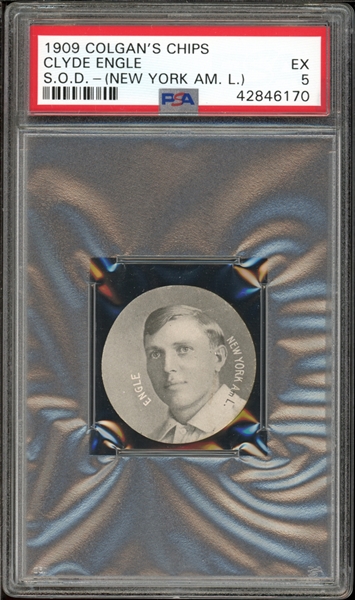 1909 Colgans Chips Clyde Engle Stars of the Diamond (New York Am. L.) PSA 5 EX