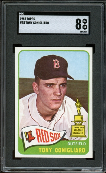 1965 Topps #55 Tony Conigliaro SGC 8 NM-MT