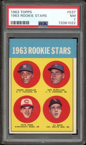 1963 Topps #537 1963 Rookie Stars PSA 7 NM