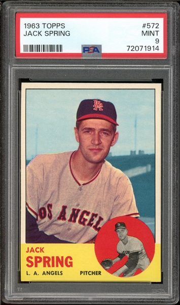 1963 Topps #572 Jack Spring PSA 9 MINT