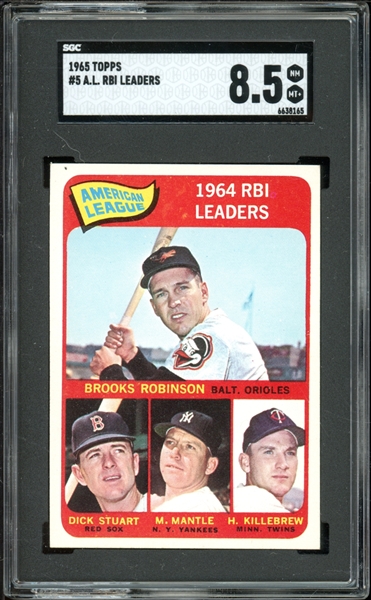 1965 Topps #5 A.L. RBI Leaders SGC 8.5 NM-MT+