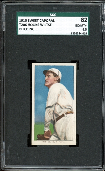 1910 Sweet Caporal T206 Hooks Wiltse Pitching SGC 6.5