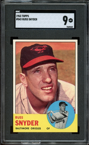 1963 Topps #543 Russ Snyder SGC 9 MT