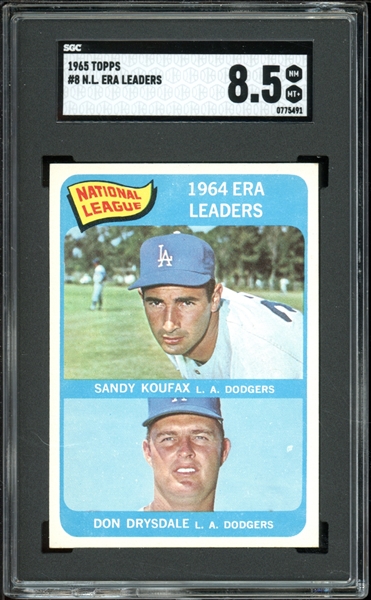 1965 Topps #8 N.L. ERA Leaders SGC 8.5 NM-MT+