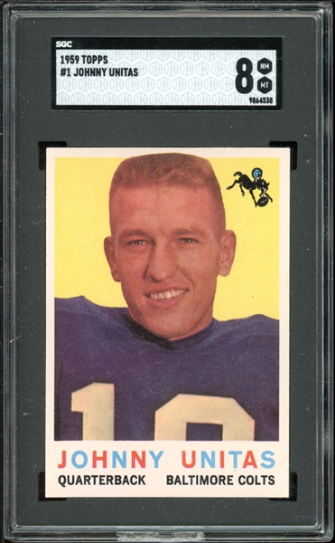 1959 Topps #1 Johnny Unitas SGC 8 NM-MT