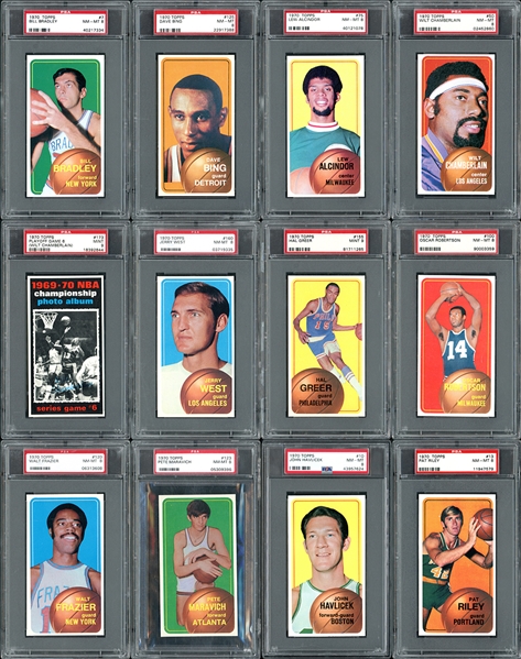 1970 Topps Basketball Complete Set All PSA Graded with 8.077 GPA