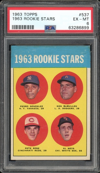 1963 Topps #537 1963 Rookie Stars Pete Rose PSA 6 EX-MT