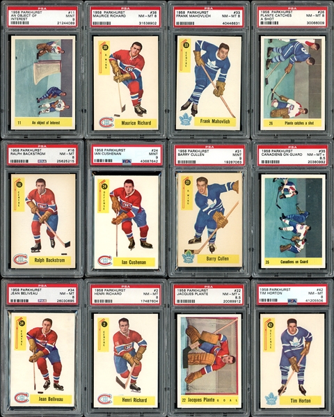 1958 Parkhurst Complete Set All PSA Graded with 8.099 GPA