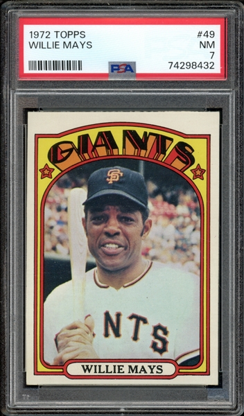 1972 Topps #49 Willie Mays PSA 7 NM