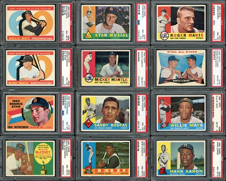 1960 Topps Complete Set All PSA Graded with 8.077 GPA