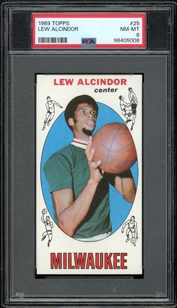 1969 Topps #25 Lew Alcindor PSA 8 NM-MT