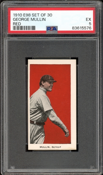 1910 E98 Set Of 30 George Mullin (Red) PSA 5 EX