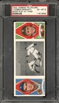 1912 T202 Hassan Triple Folder Good Play At Third Cobb/Moriarty PSA 6 EX-MT