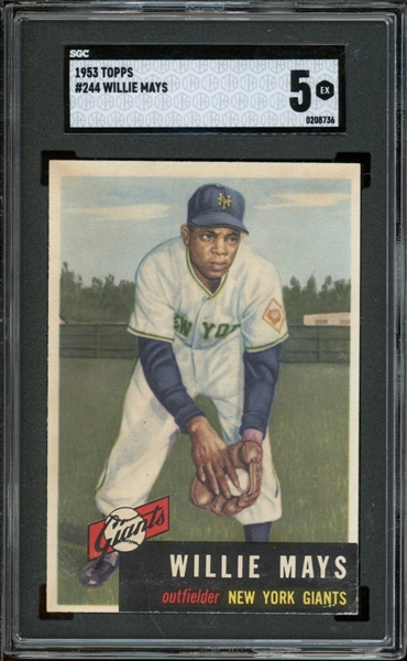 1953 Topps #244 Willie Mays SGC 5 EX