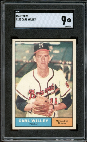 1961 Topps #105 Carl Willey SGC 9 MT