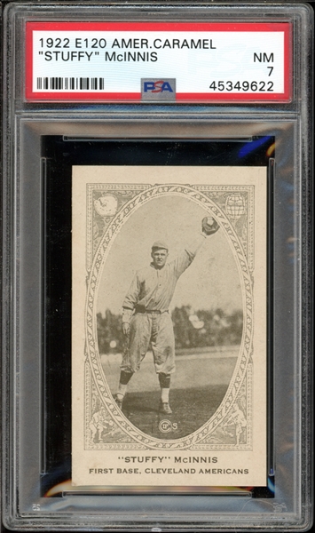 1922 E120 American Caramel "Stuffy" McInnis PSA 7 NM