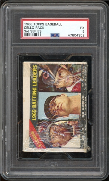 1966 Topps Baseball Cello Pack 3rd Series PSA 5 EX