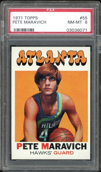 1971 Topps #55 Pete Maravich PSA 8 NM-MT