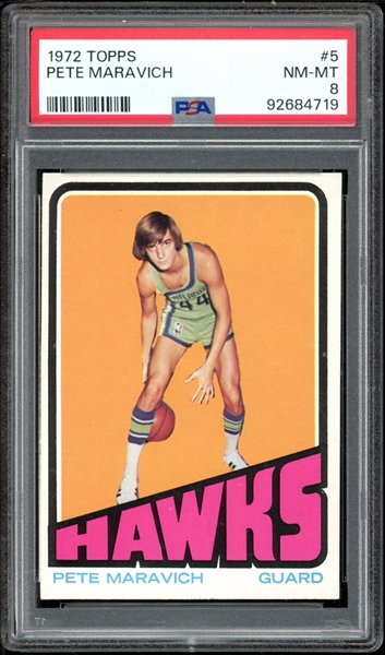 1972 Topps #5 Pete Maravich PSA 8 NM-MT