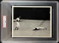 1951 Mickey Mantle & Joe DiMaggio World Series Game 2 Type I Photograph Featuring Mantles Injury PSA Authenticated