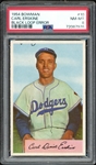 1954 Bowman #10 Carl Erskine (Black Loop Error) PSA 8 NM-MT The Only PSA 8 None Graded Higher