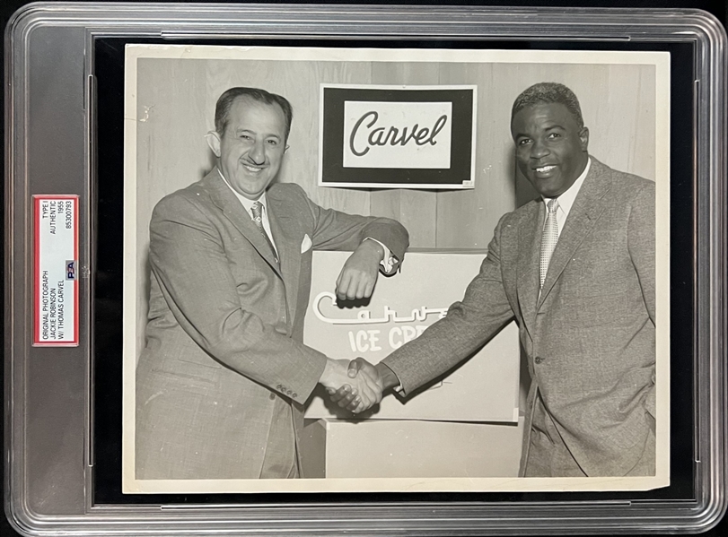 1955 Jackie Robinson & Thomas Carvel Type I Photograph