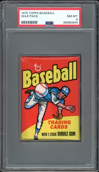 1975 Topps Baseball Wax Pack PSA 8 NM-MT