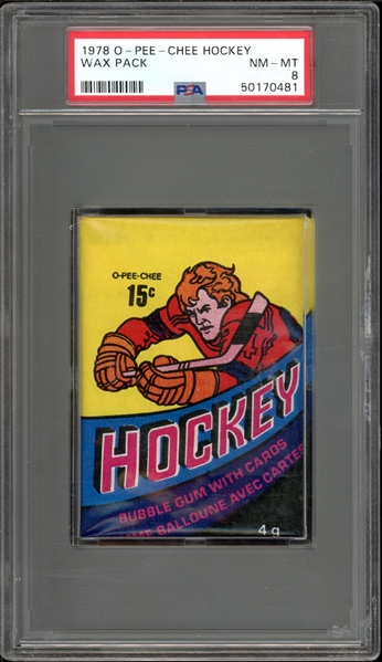 1978 O-Pee-Chee Hockey Wax Pack PSA 8 NM-MT