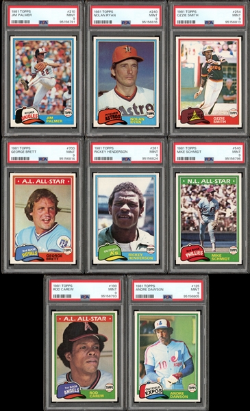 1981 Topps Star Card Lot Of Eight (8) All Graded PSA 9 MINT