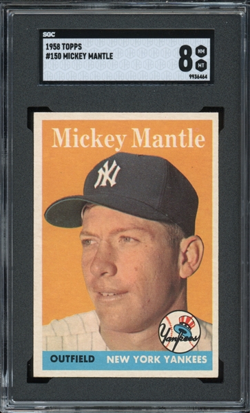 1958 Topps #150 Mickey Mantle SGC 8 NM-MT