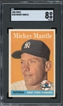 1958 Topps #150 Mickey Mantle SGC 8 NM-MT