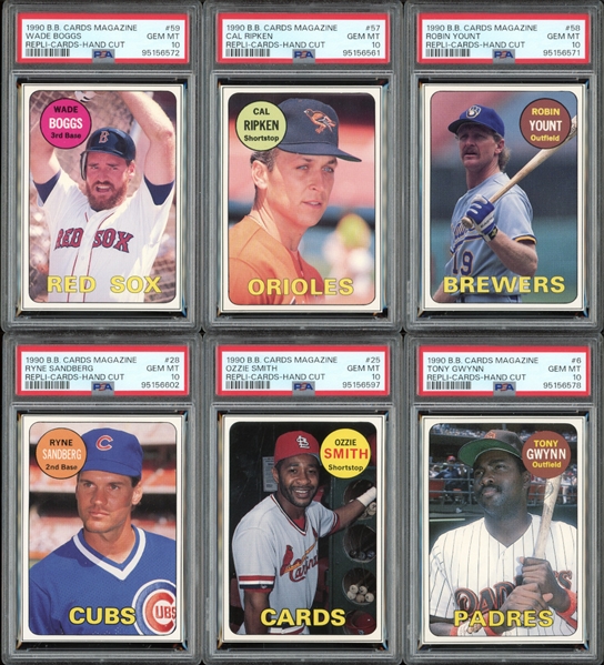 1990 Baseball Card Magazine Group Of Eight (8) Star Cards All Graded PSA 10 GEM MINT