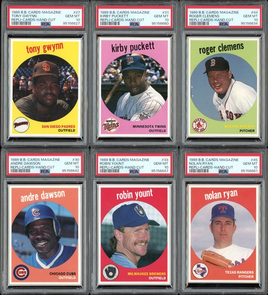 1989 Baseball Cards Magazine Group Of Eleven (11) All Graded PSA 10 GEM MINT