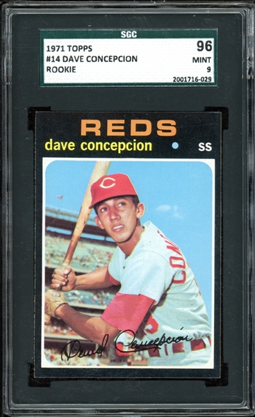 1971 Topps #14 Dave Concepcion SGC 9 MINT