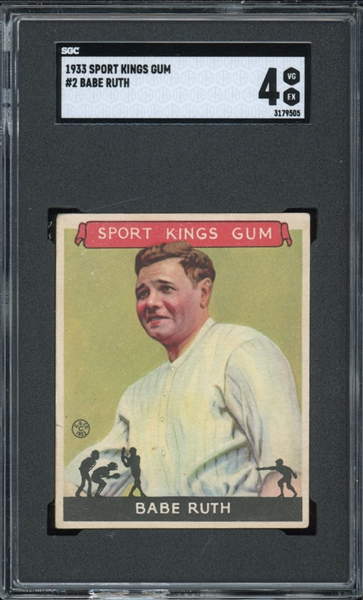 1933 Sport Kings #2 Babe Ruth SGC 4 VG-EX