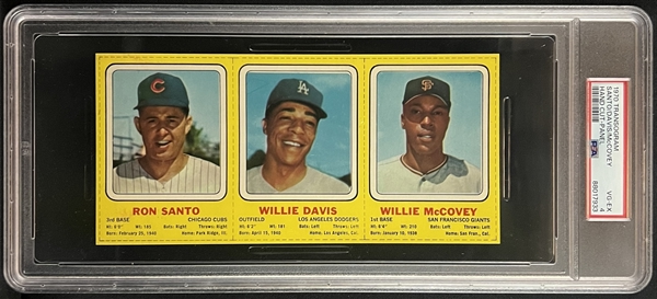 1970 Transogram R. Santo, W. Davis & W. McCovey Hand Cut Panel PSA 4 VG-EX